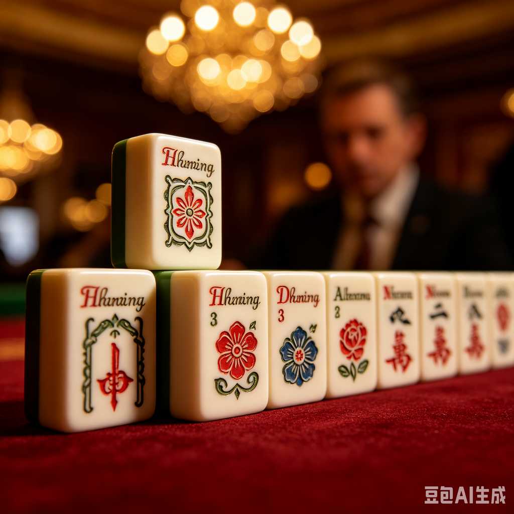 retro text mahjong tiles